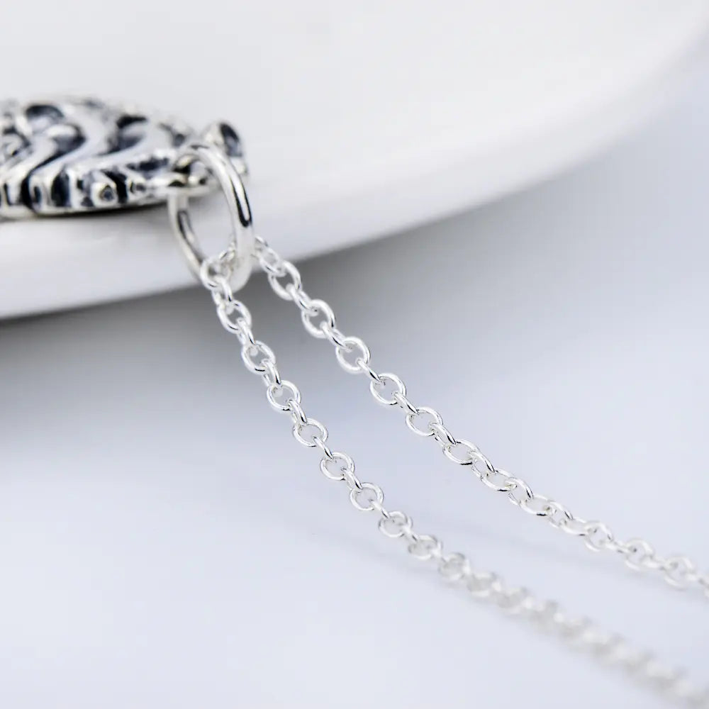 Women's Necklace with Heart Pendant in 925 Sterling Silver