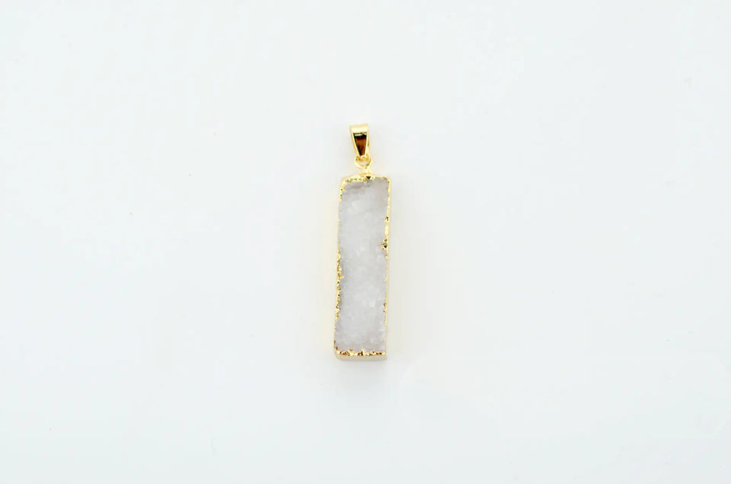 Natural Stone Pendant Rectangular Cluster Necklace
