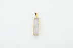 Natural Stone Pendant Rectangular Cluster Necklace