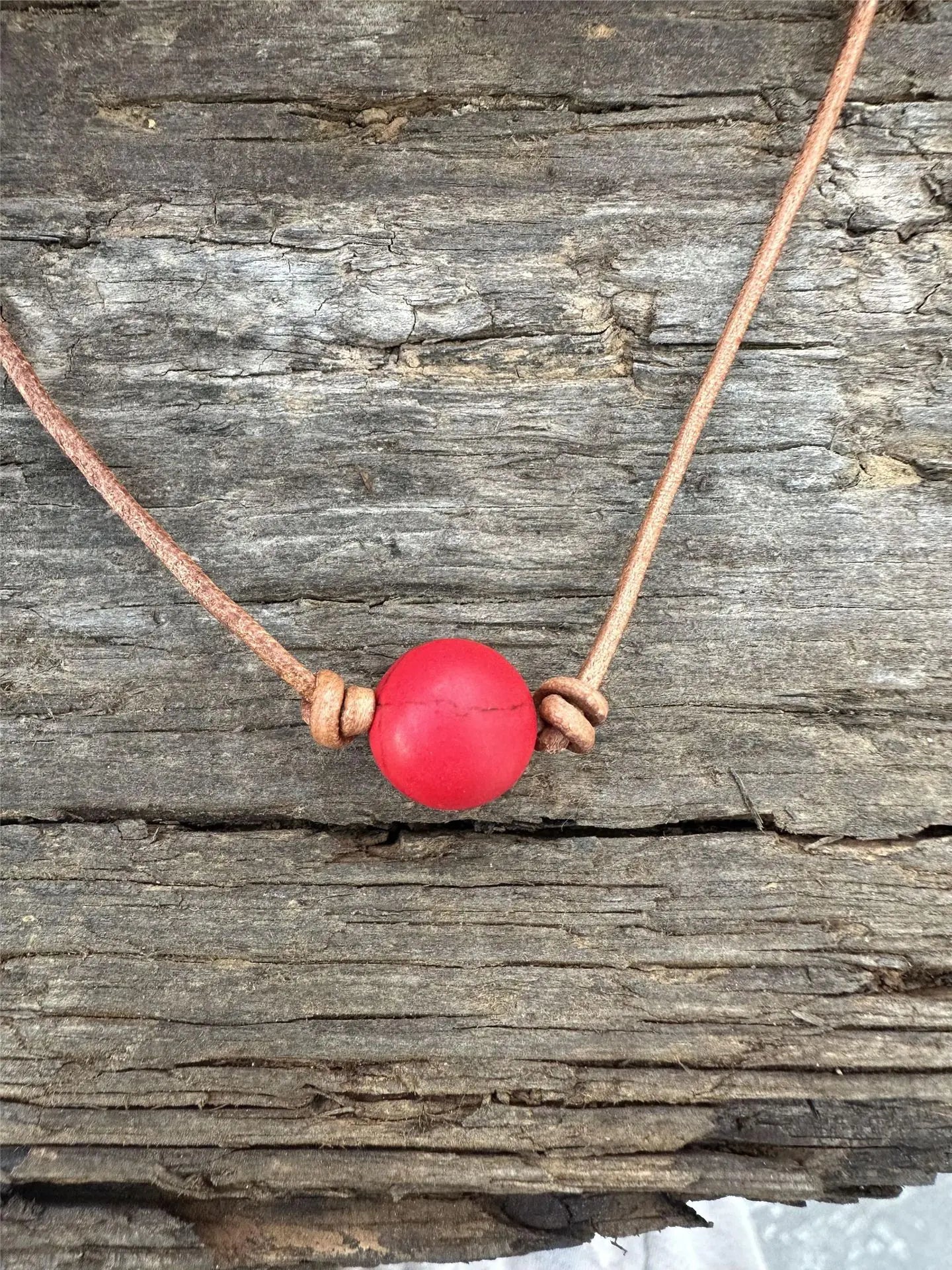 Natural Stone Turquoise Leather Woven Necklace