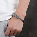 Handmade Retro Dragon Head Metal Chain Men's Bracelet