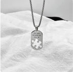 Women's Square Pendant Titanium Steel Necklace