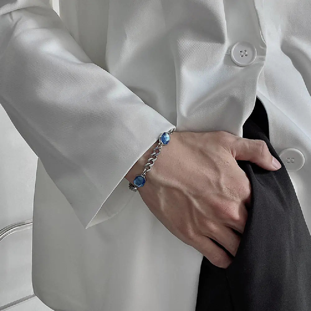 Dark Wind Diamond Collar Chain Bracelet for Men