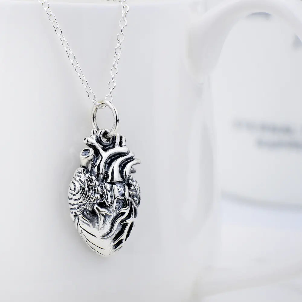 Women's Necklace with Heart Pendant in 925 Sterling Silver