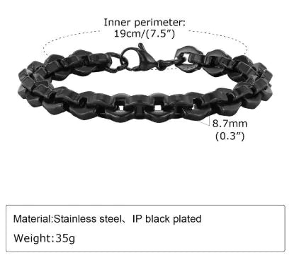 Casual Sleek Steel Chain Men's Bracelet