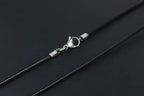 Men's Minimalist Black Woven Linen Wax Rope Necklace