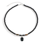 Men's Hip Hop Tiger Stone Beaded Necklace