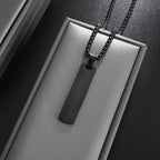Men's Stainless Steel Rectangular Pendant Necklace