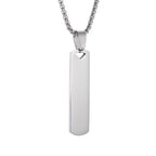 Men's Stainless Steel Rectangular Pendant Necklace