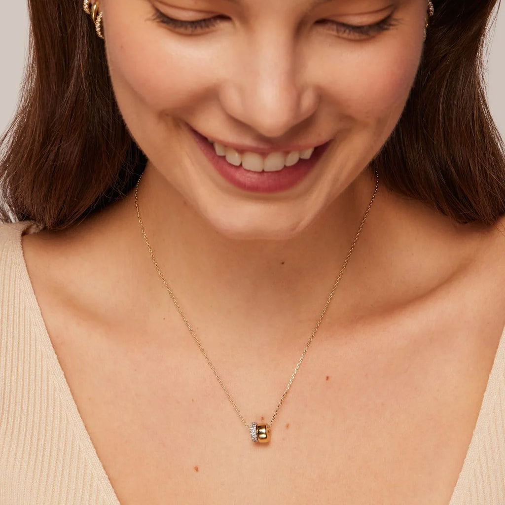 Women's Brass Electroplated Zircon Necklace