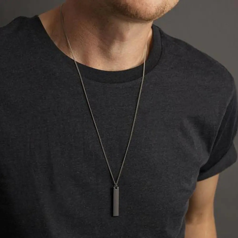 Long Metal Chain Pendant Necklace for Men and Women