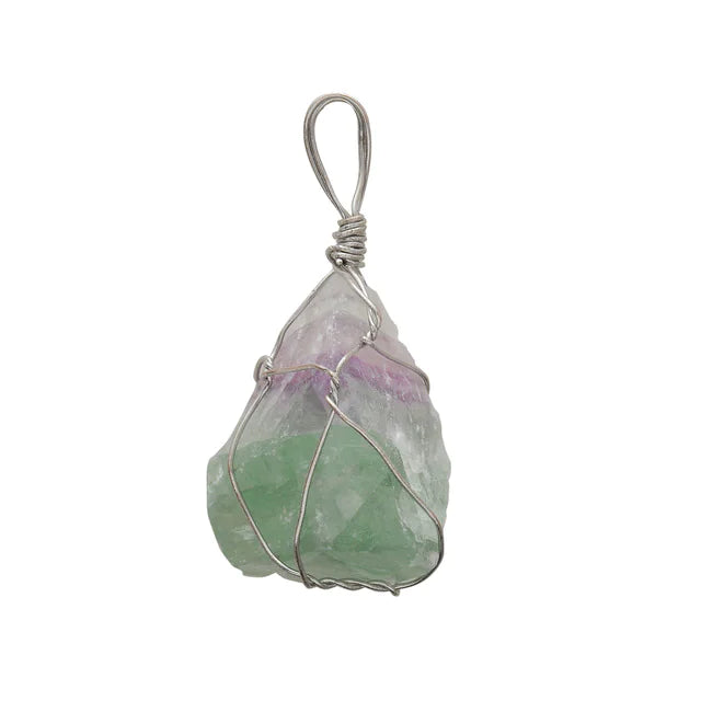 Natural Stone Pendant Necklace with Irregular Crystal