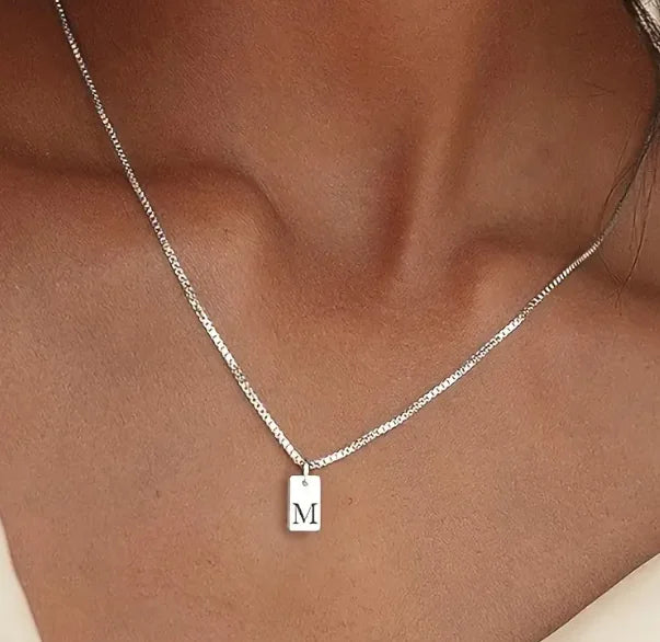 Alphabetical Titanium Steel Women's Chain Pendant Necklace