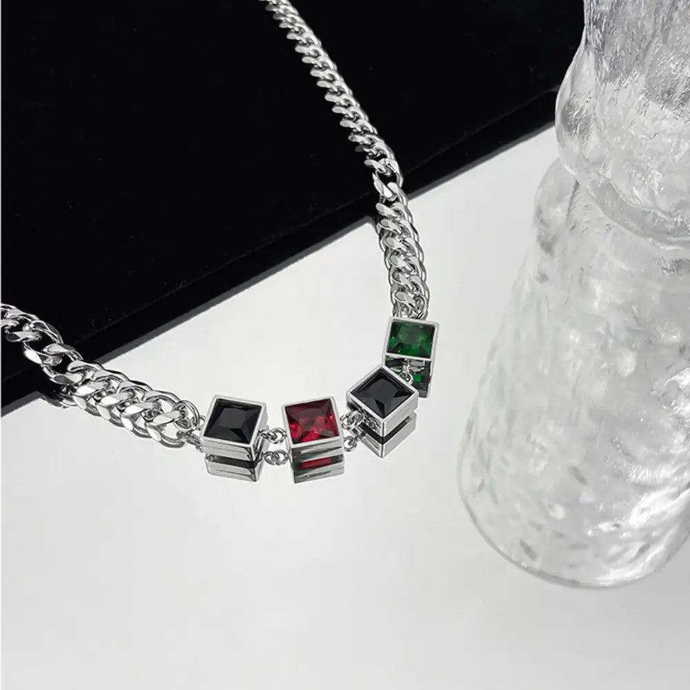 Vintage Multi-Color Titanium Steel Men's Necklace