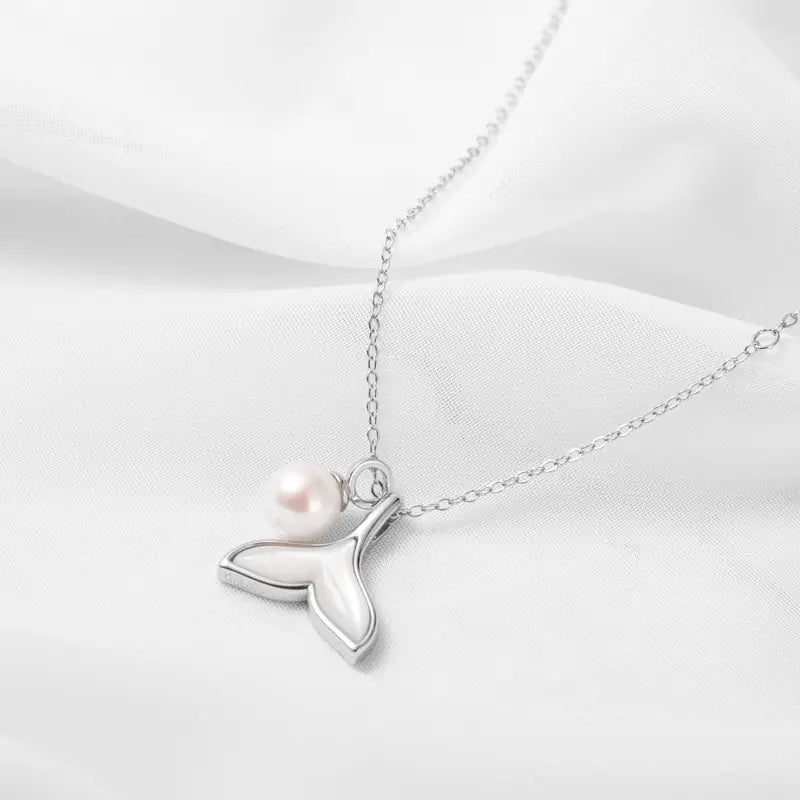 Men's Mermaid Tail Pearl Pendant Necklace