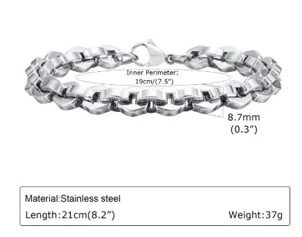 Casual Sleek Steel Chain Men's Bracelet