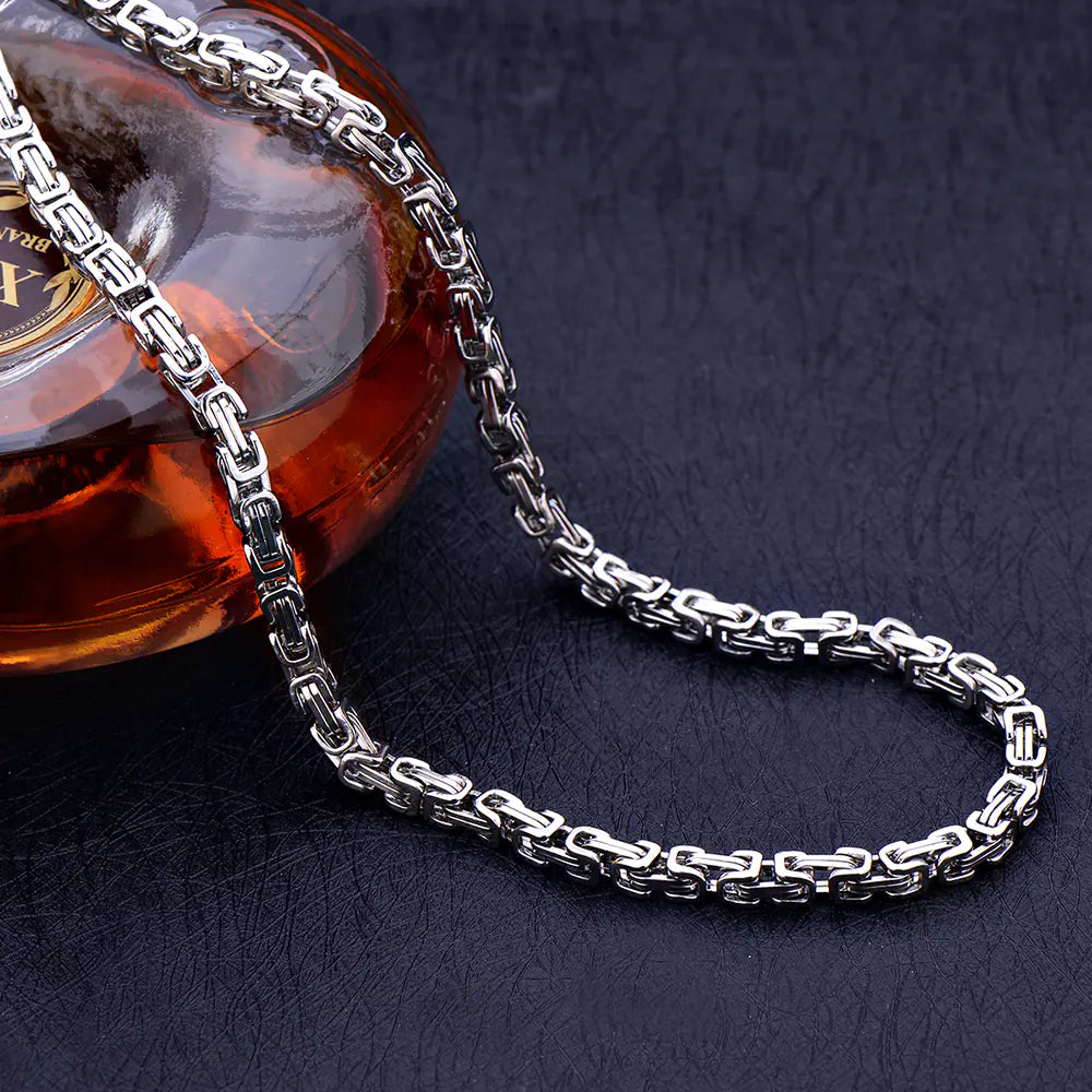 Men's Colorless Stainless Steel Hip Hop Necklace