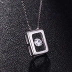 Dynamic Stone Pendant Silver Necklace - Minimalist Jewelry