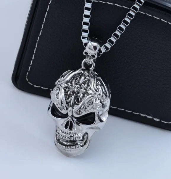 Men's Skull Charm Link Chain Pendant
