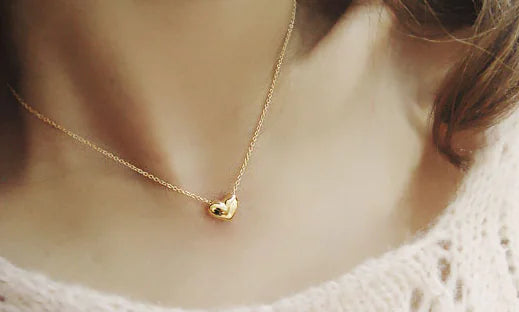 Korean Style Women's Necklace with Heart Pendant