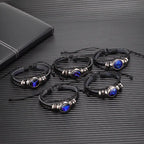 Zodiac Constellation Braided Leather Bracelet