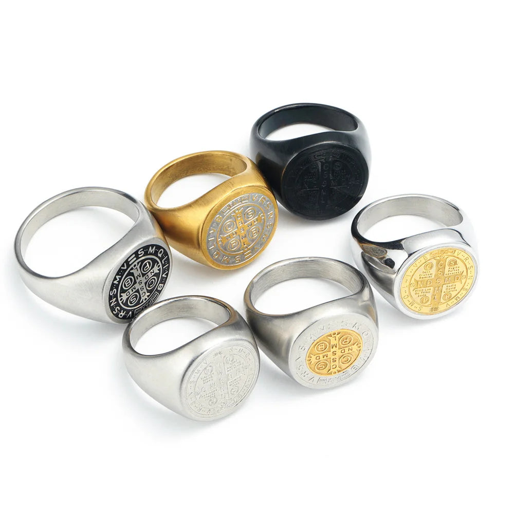 St. Benedict Cross Titanium Steel Ring