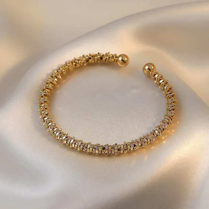 Irregular Gold Retro Luxury Cuff Bracelet for Women