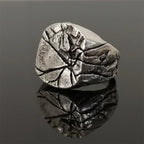 Vintage Cracked Rock Alloy Retro Men Ring