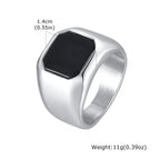 The Hexa Black Signet Ring for Men