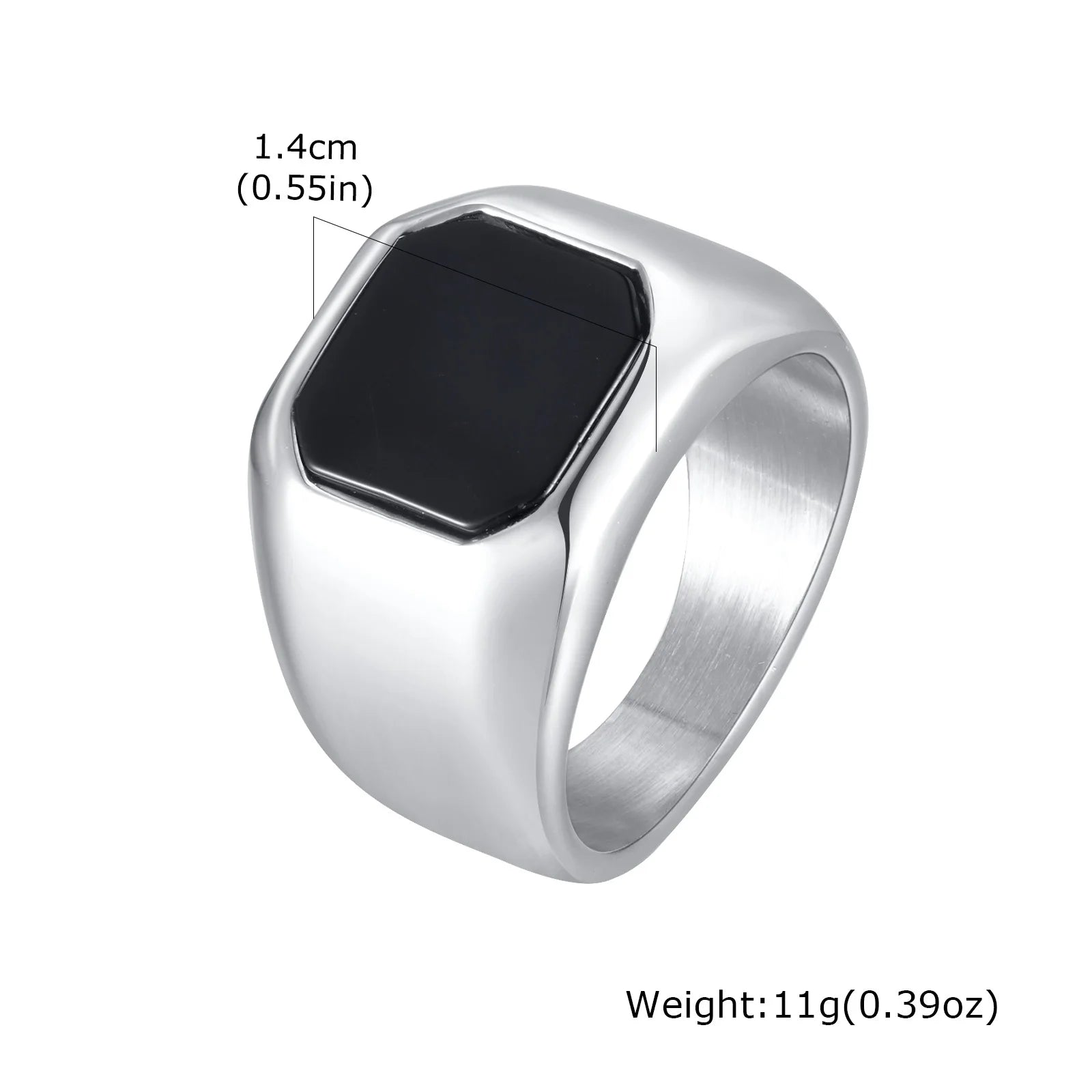 The Hexa Black Signet Ring for Men
