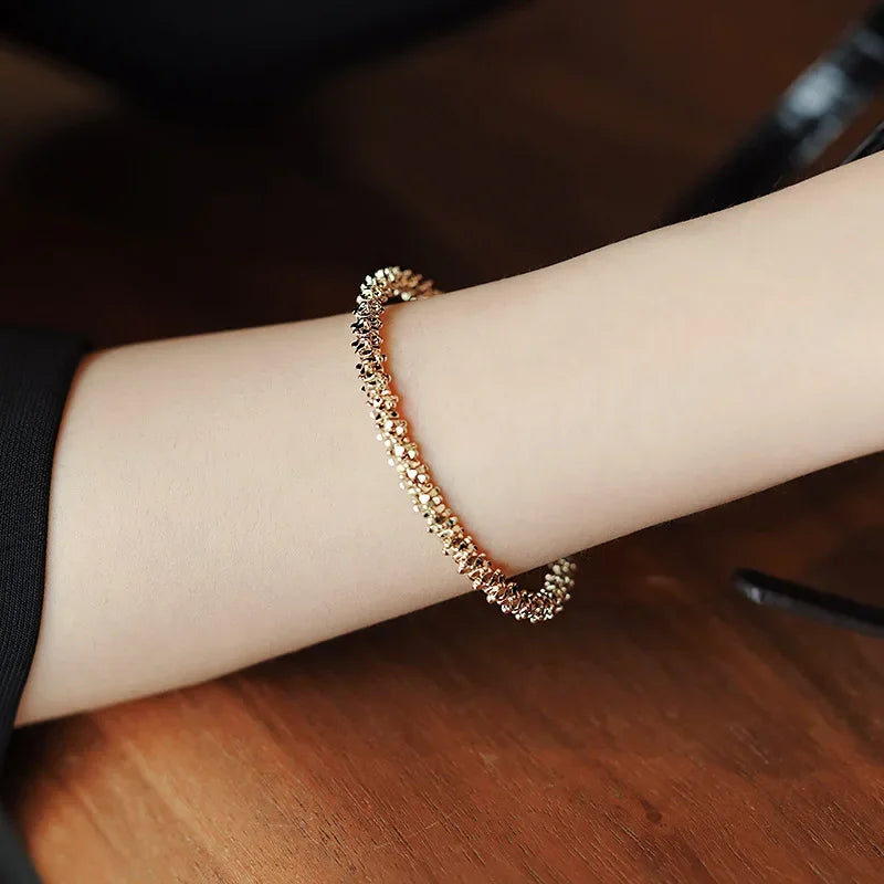 Irregular Gold Retro Luxury Cuff Bracelet for Women