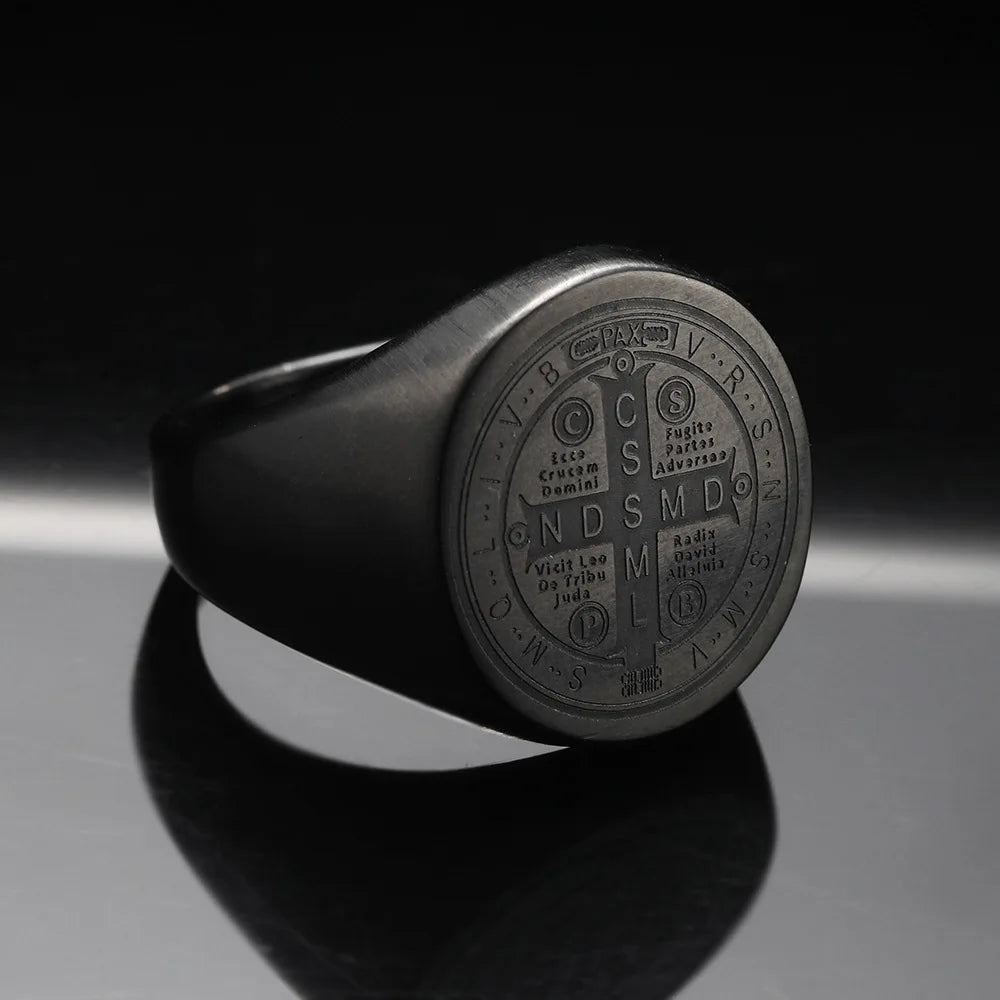 St. Benedict Cross Titanium Steel Ring