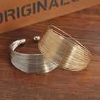 Wide Multilayer Metal Wires Cuff Women's Bracelet