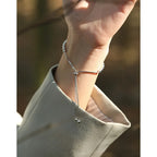 Sterling Silver 3mm Adjustable Beaded Bracelet For Women