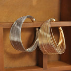 Wide Multilayer Metal Wires Cuff Women's Bracelet