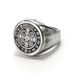 St. Benedict Cross Titanium Steel Ring