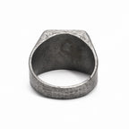Solid Masculine Titanium Steel Vintage Square Ring for Men