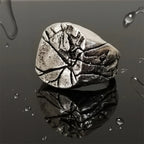 Vintage Cracked Rock Alloy Retro Men Ring