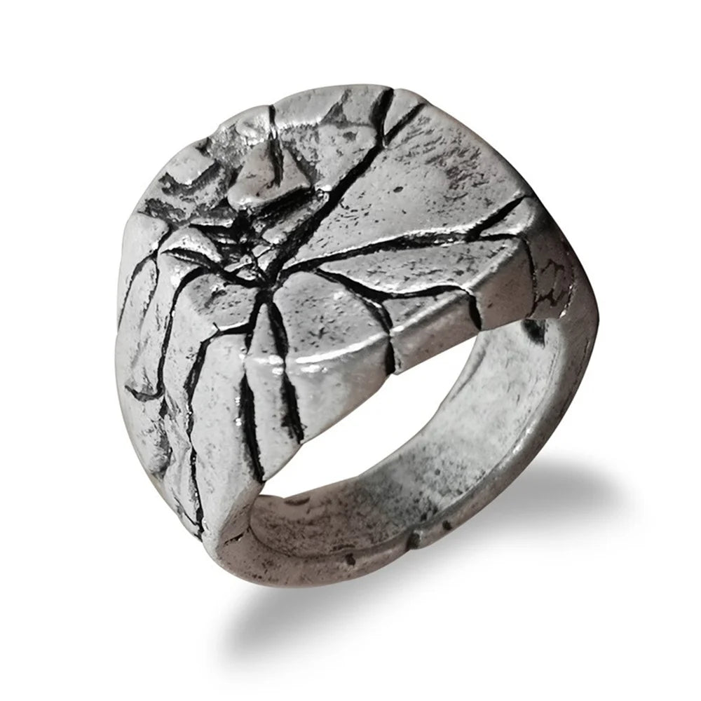 Vintage Cracked Rock Alloy Retro Men Ring