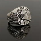 Vintage Cracked Rock Alloy Retro Men Ring