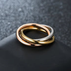 Tri-Color Interlocking Trinity Ring