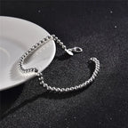 Silver Plated Chain Bead Bracelet for Women
