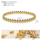 Elegant Gold Copper Zirconia Opening Women's Bracelet