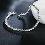 Silver Plated Chain Bead Bracelet for Women