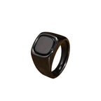 Rock Punk Stylish Black Stone Signet Ring For Men's