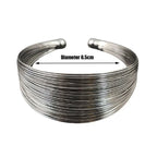 Wide Multilayer Metal Wires Cuff Women's Bracelet