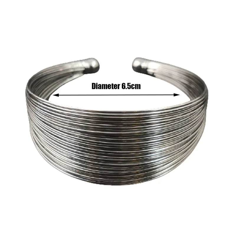 Wide Multilayer Metal Wires Cuff Women's Bracelet