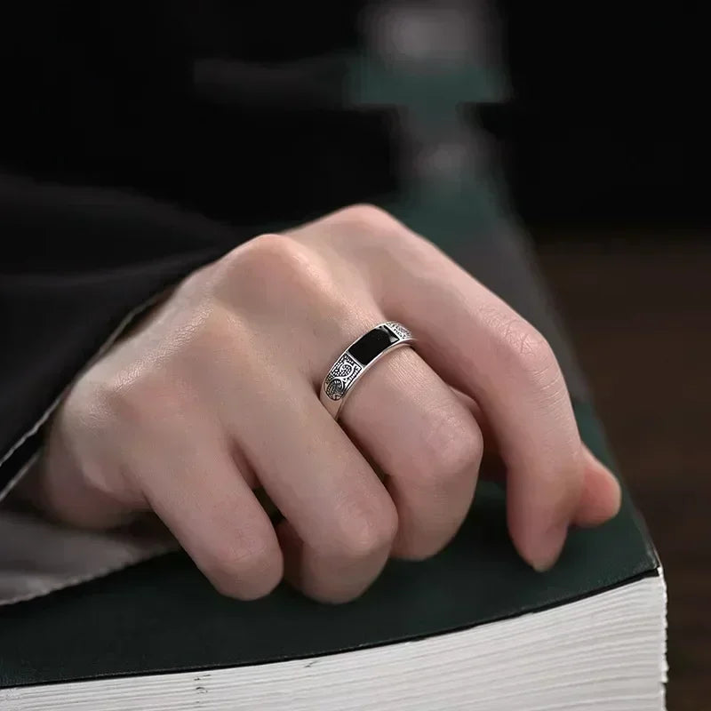 Vintage Dragon Pattern Titanium Steel Hip Hop Ring