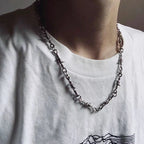 Gothic Punk Barbed Wire Little Thorns Iron Chain Necklace/Bracelet/Earrings
