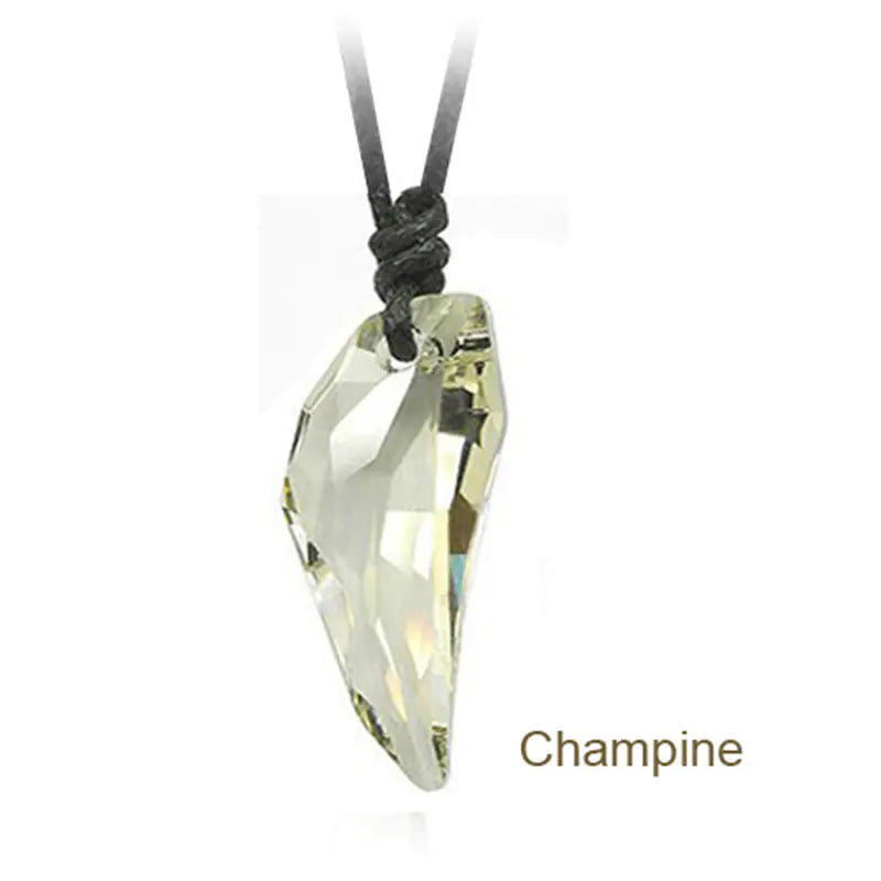 Stylish Wolf Tooth Crystal Necklace for Men